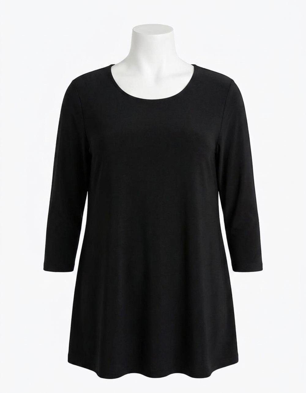 NEW SYMPLI jewel neck smocked sleeve top in black